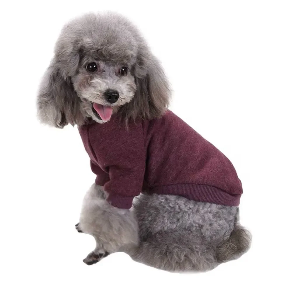 Fleece Dog Sweater Sweatshirt Burgundy Sz M